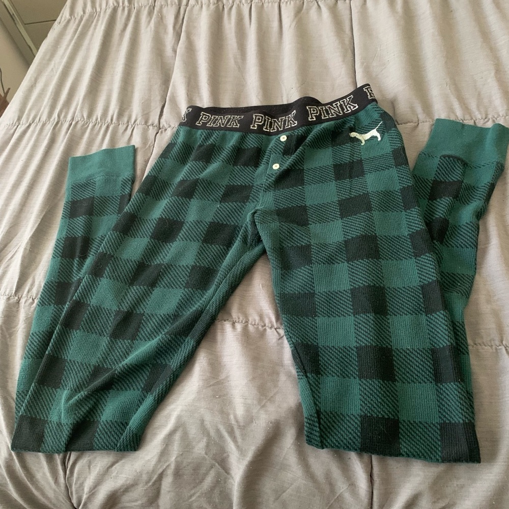 Victoria secret Green and plaid pj bottoms